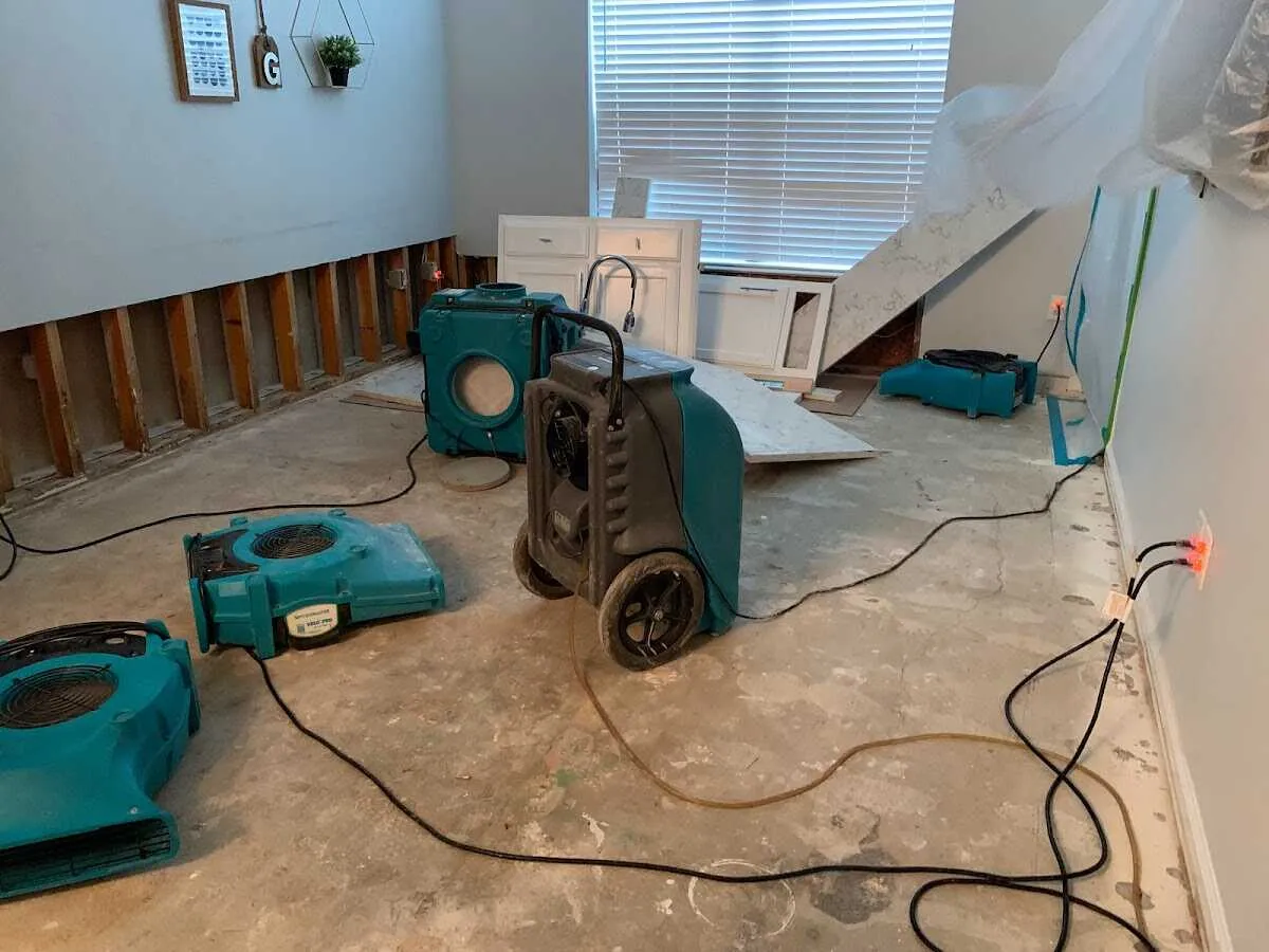 Dehumidifier in flood-cut room for Water Extraction & Removal in Towson